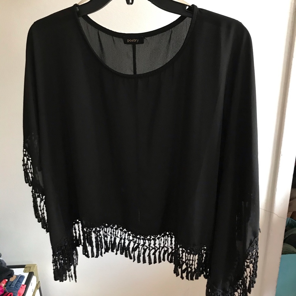 Black Crop blouse